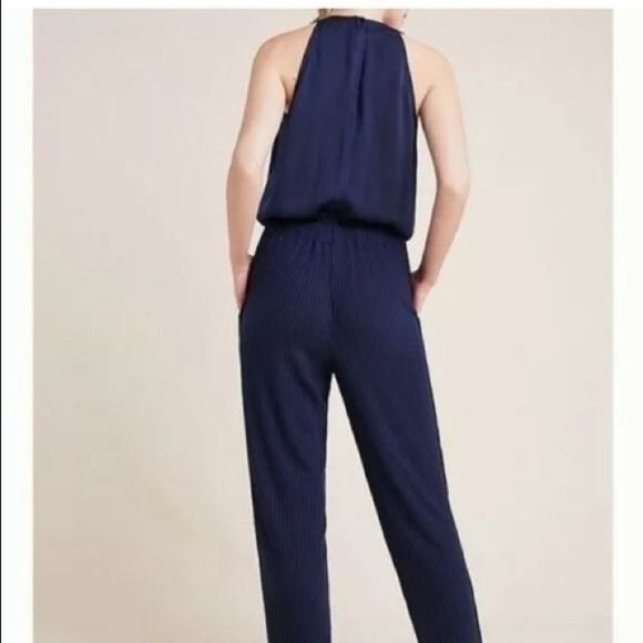 Anthropologie Saturday Sunday Juniper Navy Blue Jumpsuit Medium - Picture 10 of 10